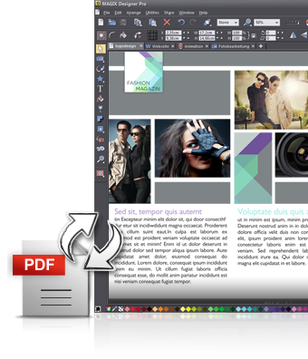 Improved work processes Xara Designer Pro 7 supports the import, edit and export of PDF documents with far-reaching possibilities.